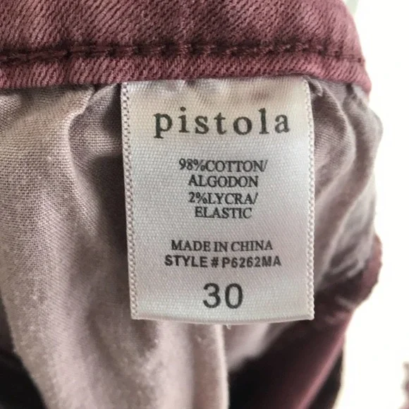 Pistola Skinny Jeans with Ankle Zippers Dusty Rose Size 30 - Picture 7 of 8